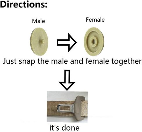 Seat Belt Stop Button Buttons Prevent Seat belt Buckle from Sliding Down The Belt Set of 4 Plastic Seat-Belt Stopper Clips Snap-On System No Welding Required Beige with 1 Spare Set in Saudi Arabia