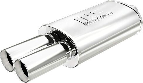 MagnaFlow Performance Exhaust Muffler 14815: 2.25"/3.125" Inlet/Outlet, 5x8x14" Oval, Stainless Steel, Brushed Finish in Saudi Arabia