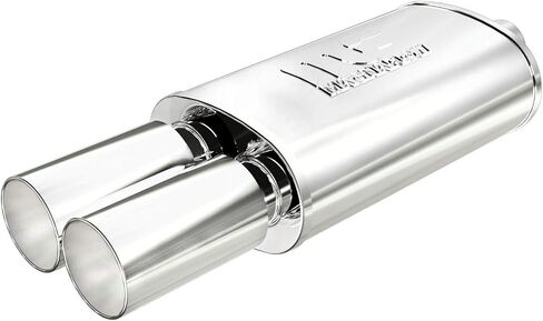 MagnaFlow Performance Exhaust Muffler 14815: 2.25"/3.125" Inlet/Outlet, 5x8x14" Oval, Stainless Steel, Brushed Finish in Saudi Arabia