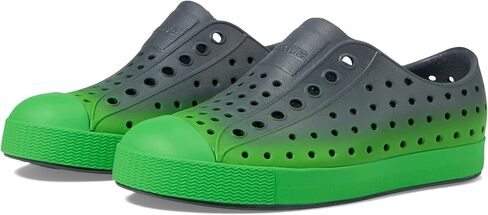 Native Shoes Kids Jefferson Sugarlite Ombre (Big Kid) - Perforated EVA Upper - Round Toe - Slip-on Style Gravity Grey/Grasshopper Green/Gravity Grasshopper Ombre 2 Little Kid M in Saudi Arabia