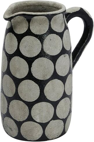 Creative Co-Op Decorative Terracotta Wax Relief Dots, Black and Natural Pitcher in Saudi Arabia