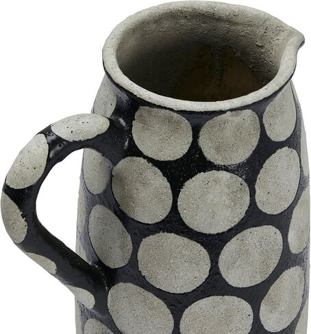 Creative Co-Op Decorative Terracotta Wax Relief Dots, Black and Natural Pitcher in Saudi Arabia