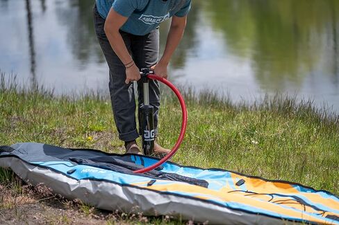 مجموعة Aquaglide Aquaglide Noyo 90 القابلة للنفخ - شخص واحد بجولة في قوارب الكاياك مع غطاء ومجداف ومقعد وحقيبة حمل ومضخة، متعددة الألوان in Kuwait