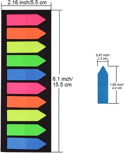 Morepack 2000 Count Neon Color Tape Flag, Page Markers,Index Tab Flags,Sticker Note, Fluorescent,10Pack,2000 Pages Count (Type 3) in Saudi Arabia
