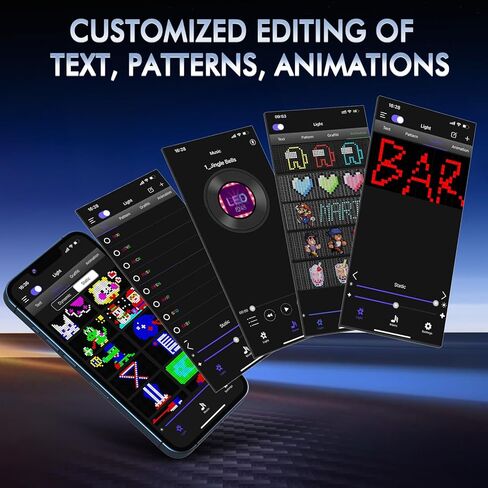 Fgnztg Bright Mini LED Light Signs for Car, 7''x3'' Flexible LED Car Sign, Programmable Bluetooth APP Control Custom Text Pattern Animation Scrolling LED Display for Car Windshield Store in Saudi Arabia