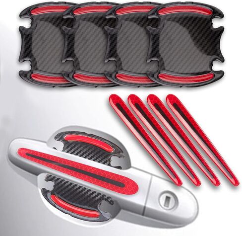 Car Door Handle Protector Handle Cup Protector Stickers and Decals for Cars Scratch Protector Exterior Car Accessories Red in Saudi Arabia