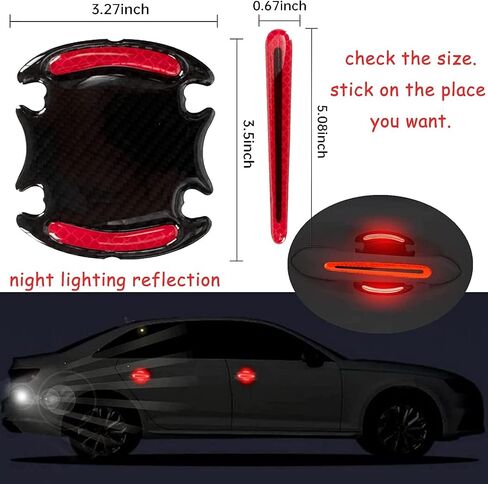 Car Door Handle Protector Handle Cup Protector Stickers and Decals for Cars Scratch Protector Exterior Car Accessories Red in Saudi Arabia
