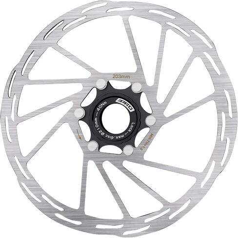 BUCKLOS IIIPRO دوار فرامل قرص مركزي للدراجة 140 مم 160 مم 180 مم 203 مم، دراجة الطريق الجبلية MTB من الفولاذ المقاوم للصدأ بقفل مركزي دوارات فرامل للدراجة الإلكترونية/BMX (أسود) in Kuwait