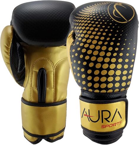 Aura Boxing Gloves Men Women - Heavy Bag Gloves with Foam Padding and Breathable Mesh, Pro Training Muay Thai Gloves, Maximum Protection Kickboxing Gloves with Hook and Loop Closure in Saudi Arabia