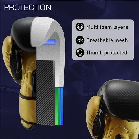 Aura Boxing Gloves Men Women - Heavy Bag Gloves with Foam Padding and Breathable Mesh, Pro Training Muay Thai Gloves, Maximum Protection Kickboxing Gloves with Hook and Loop Closure in Saudi Arabia