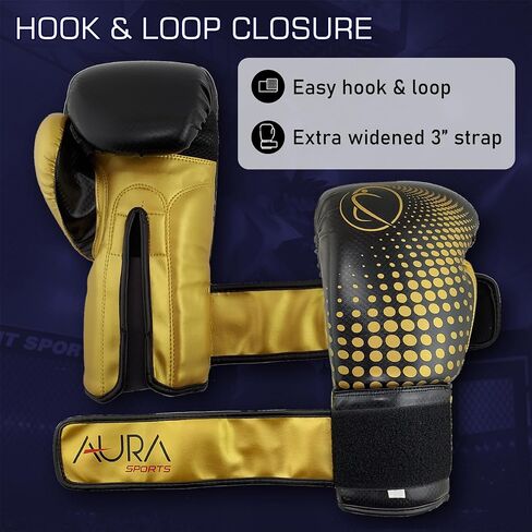 Aura Boxing Gloves Men Women - Heavy Bag Gloves with Foam Padding and Breathable Mesh, Pro Training Muay Thai Gloves, Maximum Protection Kickboxing Gloves with Hook and Loop Closure in Saudi Arabia