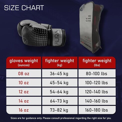 Aura Boxing Gloves Men Women - Heavy Bag Gloves with Foam Padding and Breathable Mesh, Pro Training Muay Thai Gloves, Maximum Protection Kickboxing Gloves with Hook and Loop Closure in Saudi Arabia