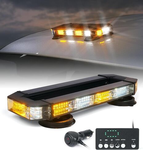 LUMENIX على السطح ستروب أضواء منارة شريط أبيض العنبر LED الطوارئ المرور الأمن شريط الضوء قاعدة مغناطيسية تحذير ضوء وامض لمركبات البناء الشاحنات البريد البريد الناقل محراث الثلج in Kuwait