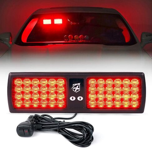 Xprite Red/Blue LED Visor Strobe Flashing Lights Interior Windshield Sunshield Emergency Warning Lights for Police Volunteer Firefighter Vehicles Trucks in Saudi Arabia