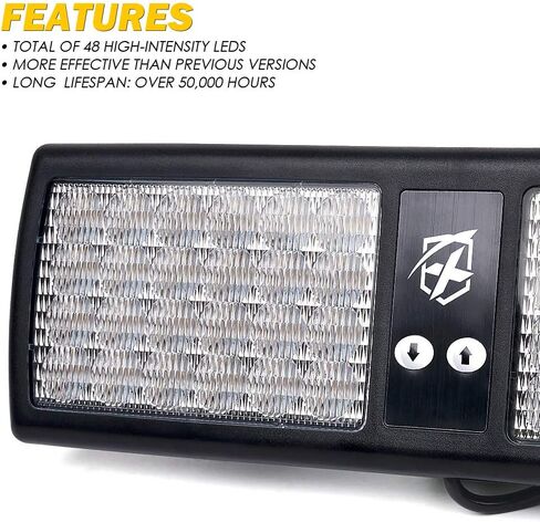 Xprite Red/Blue LED Visor Strobe Flashing Lights Interior Windshield Sunshield Emergency Warning Lights for Police Volunteer Firefighter Vehicles Trucks in Saudi Arabia