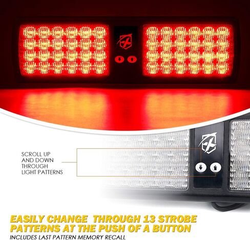 Xprite Red/Blue LED Visor Strobe Flashing Lights Interior Windshield Sunshield Emergency Warning Lights for Police Volunteer Firefighter Vehicles Trucks in Saudi Arabia