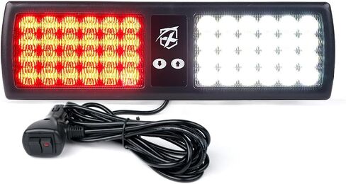 Xprite Red/Blue LED Visor Strobe Flashing Lights Interior Windshield Sunshield Emergency Warning Lights for Police Volunteer Firefighter Vehicles Trucks in Saudi Arabia