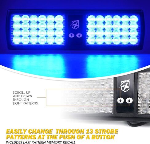 Xprite أحمر/أزرق LED قناع ستروب أضواء وامضة داخلية للزجاج الأمامي من الشمس وأضواء تحذير للطوارئ لشاحنات رجال الإطفاء المتطوعين من الشرطة in Kuwait
