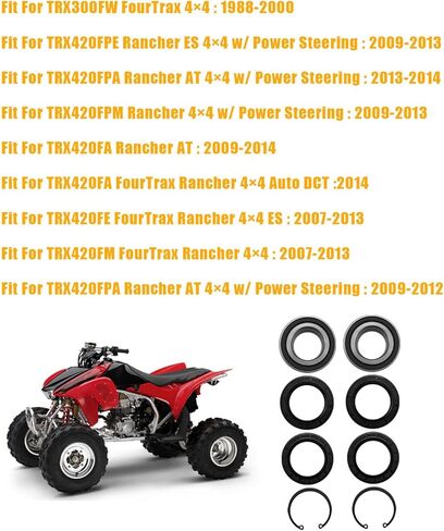 استبدال أختام محامل العجلات الأمامية 91051-HC5-003 91051-HC5-004 تناسب Honda RX420 2007-2014 مع 4 قطع من ختم الغبار (40x58x7)، قطعتين من ختم الزيت (38x50x6)، قطعتين من مشبك إحكام (50 مم) in Saudi Arabia