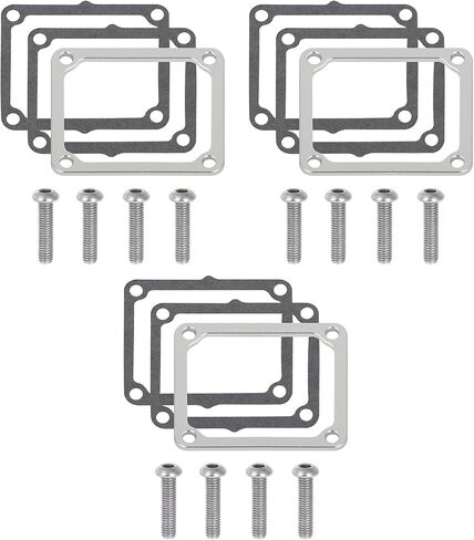 For Yamaha Snowmobile Venture 600 700 1997-2006 Performance Reed Spacer Kit Spacer Gasket Aluminum Alloy Complete With 3 Spacers + 6 Reed Cage Gaskets + 12 Bolts (Total 21 PCS） in Saudi Arabia