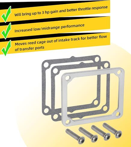 For Yamaha Snowmobile Venture 600 700 1997-2006 Performance Reed Spacer Kit Spacer Gasket Aluminum Alloy Complete With 3 Spacers + 6 Reed Cage Gaskets + 12 Bolts (Total 21 PCS） in Saudi Arabia