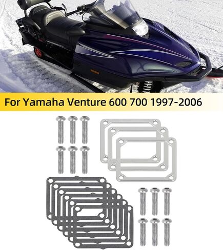 For Yamaha Snowmobile Venture 600 700 1997-2006 Performance Reed Spacer Kit Spacer Gasket Aluminum Alloy Complete With 3 Spacers + 6 Reed Cage Gaskets + 12 Bolts (Total 21 PCS） in Saudi Arabia