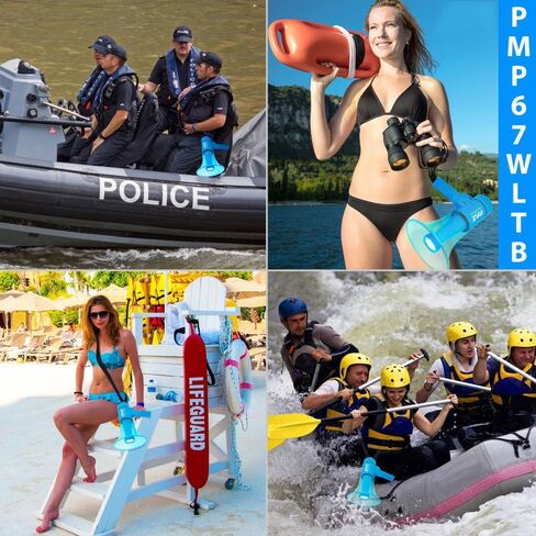 Pyle (Blue) 40W Compact, Portable Waterproof Megaphone Bullhorn with Flashlight - Rechargeable PA Speaker, Adjustable Volume, Loud Alarm Siren, Handheld Lightweight Design for Outdoor Activities in Saudi Arabia