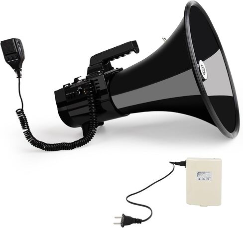 Heavy Duty 75W Professional Megaphone Bullhorn Speaker with Built-in Microphone-Rechargeable Battery&Portable Strap-Siren -USB/SD/AUX Input-Ideal for Football, Baseball,Coaches in Kuwait