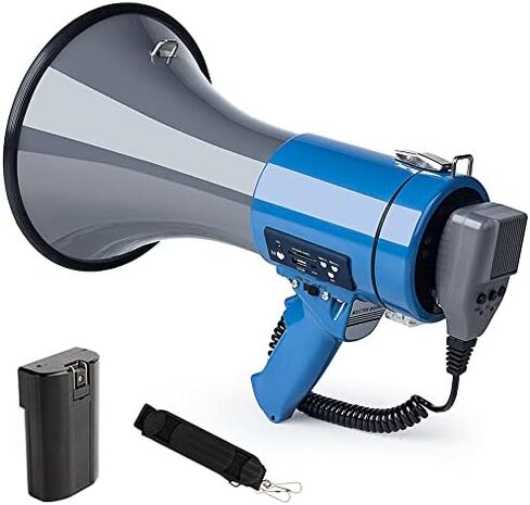 Professional 50-Watt Bullhorn Megaphone - Detachable Microphone, Portable/Lightweight & Rechargeable Battery,USB/SD/AUX- Ideal for Police & Cheerleading in Saudi Arabia