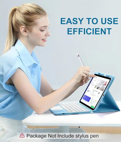 Harvopu iPad 10th Generation Case with Keyboard (10.9", 2022), Smart Keyboard Folio Cover with Pencil Holder, Multi-Touch Trackpad, 7 Color Backlit, Detachable Keyboard for iPad 10th Gen (Pink) in Saudi Arabia