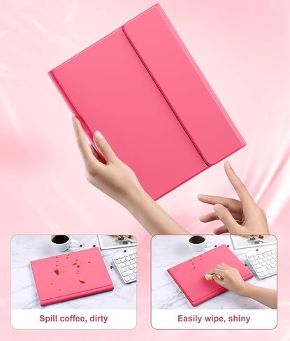 Harvopu iPad 10th Generation Case with Keyboard (10.9", 2022), Smart Keyboard Folio Cover with Pencil Holder, Multi-Touch Trackpad, 7 Color Backlit, Detachable Keyboard for iPad 10th Gen (Pink) in Saudi Arabia