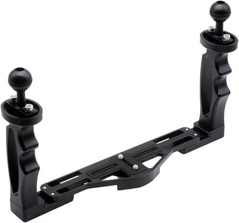 دعامة مقبض الكاميرا تحت الماء من LetonPower، حامل تثبيت فيديو من سبائك الألومنيوم بمقبض مزدوج قابل للتمديد مع فتحة لولبية 1/4 بوصة in Kuwait