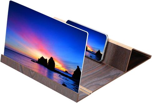 Screen Magnifier, Portable Folding Design 12inch Mobile Phone Screen Magnifier for Movies Video for All Kinds of Smart Mobile Phones(Coffee) in Saudi Arabia