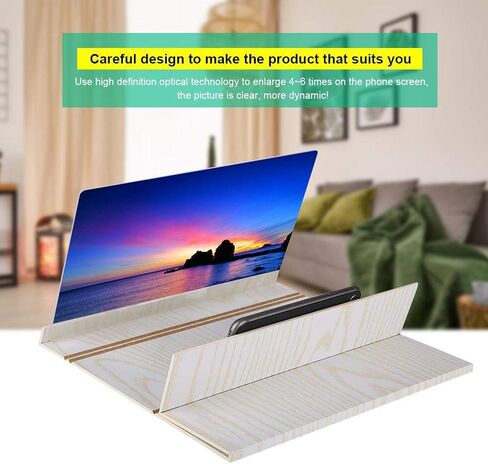 Screen Magnifier, Portable Folding Design 12inch Mobile Phone Screen Magnifier for Movies Video for All Kinds of Smart Mobile Phones(Coffee) in Saudi Arabia