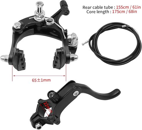 Front/Rear Bicycle Caliper Brake Kit Side Pull Bike Brake Caliper Kit Bicycle Brake Lever Brake Housing Brake Cable with Cord Compatible with Road Bike (Black) in Saudi Arabia