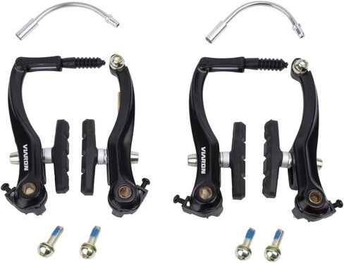 مجموعة فرامل الدراجة، مجموعة فرامل على شكل حرف V سوداء أمامية وخلفية للدراجة باللون الأسود، تتضمن رافعة فرجار الفرامل ومجموعة مبيت كابل الفرامل in Kuwait