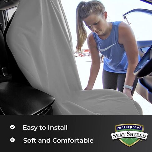 UltraSport Front Seat Cover - Waterproof Car Seat Cover, Waterproof Seat Covers for Cars, Driver Seat Cover, Car Seat Towel Cover After Gym, Waterproof Car Seat Protector - Black in Saudi Arabia