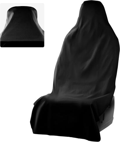 UltraSport Front Seat Cover - Waterproof Car Seat Cover, Waterproof Seat Covers for Cars, Driver Seat Cover, Car Seat Towel Cover After Gym, Waterproof Car Seat Protector - Black in Saudi Arabia
