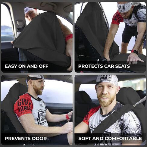 UltraSport Front Seat Cover - Waterproof Car Seat Cover, Waterproof Seat Covers for Cars, Driver Seat Cover, Car Seat Towel Cover After Gym, Waterproof Car Seat Protector - Black in Saudi Arabia