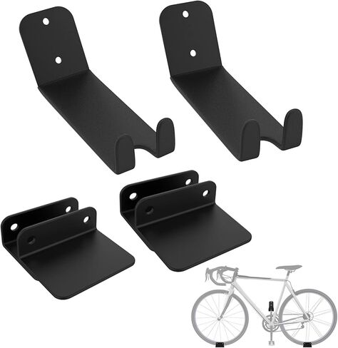 2 Pack Bike Pedal Hanger Wall Mount, Heavy Duty Horizontal Bike Rack for Garage Wall, Bike Display Stand for Home Holds Up to 70LBS in Saudi Arabia