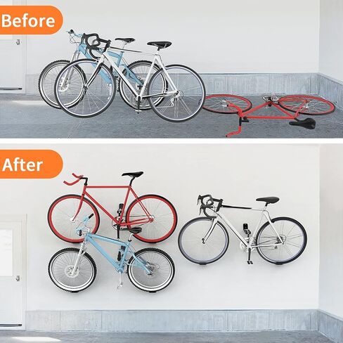 2 Pack Bike Pedal Hanger Wall Mount, Heavy Duty Horizontal Bike Rack for Garage Wall, Bike Display Stand for Home Holds Up to 70LBS in Saudi Arabia