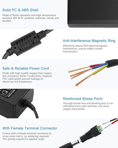 ALITOVE DC 24V Power Supply 24 Volt 1.5A 36W AC Adapter 100-240V AC to DC 24V Power Adapter with 5.5x2.5mm Tip 24Vdc 1.2A 1A AC/DC Converter for Massage Gun Razor Essential Oil Diffuser LED Strip in Kuwait