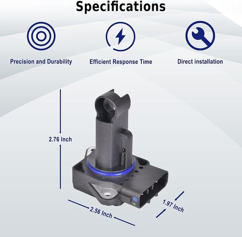 مستشعر تدفق الهواء الشامل MAF متوافق مع Lexus ES300، Mazda CX-7/Mazda2 Sport/Mazda3، Toyota Camry/Avalon/Prius/Tacoma/Sienna، Scion tC2، فولفو S40 - يستبدل 2220407010، 22204-21010، 197-6020 in Kuwait
