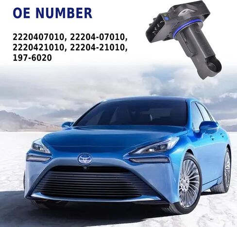 مستشعر تدفق الهواء الشامل MAF متوافق مع Lexus ES300، Mazda CX-7/Mazda2 Sport/Mazda3، Toyota Camry/Avalon/Prius/Tacoma/Sienna، Scion tC2، فولفو S40 - يستبدل 2220407010، 22204-21010، 197-6020 in Kuwait