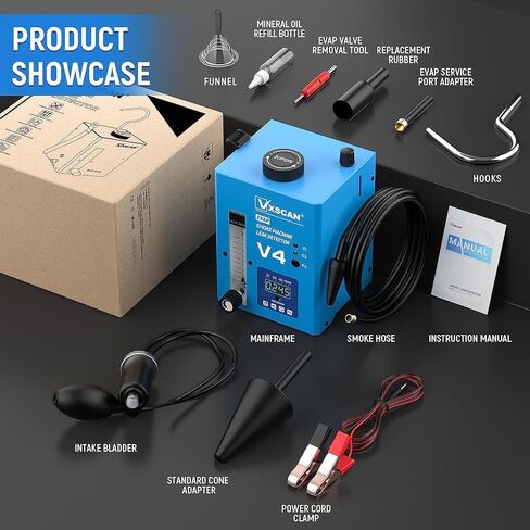 جهاز دخان EVAP للسيارات، جهاز اختبار كشف تسرب الفراغ التشخيصي، كاشف تسرب أنبوب الوقود ثنائي الوضع مع مقياس الضغط ومقياس تدفق الهواء للدراجات النارية/السيارة/الشاحنة/القارب in Kuwait