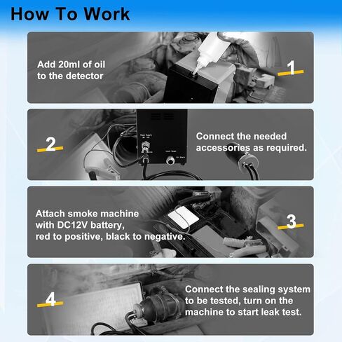 مجموعة جهاز اختبار تسرب آلة الدخان EVAP من JoyFans 12 فولت، مجموعة أدوات كشف تسرب وقود السيارة التلقائي لاختبار تسرب نظام الغلق على السيارات والدراجات النارية والشاحنات ATV والمركبات الثلجية in Kuwait