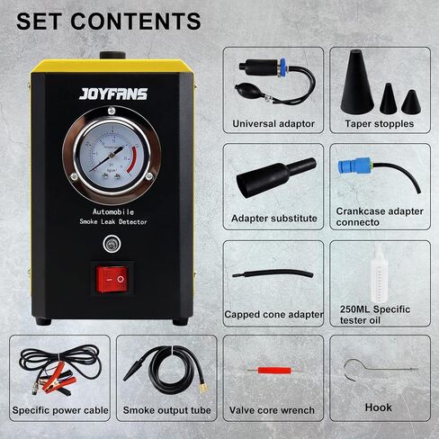 JoyFans 12V Automotive EVAP Smoke Machine Leak Tester Set, Auto Car Fuel Leakage Diagnostic Detector Tool Kit for Sealing System Leaking Test on Car Motorcycle Truck ATV Boat Snowmobile Vehicles in Saudi Arabia
