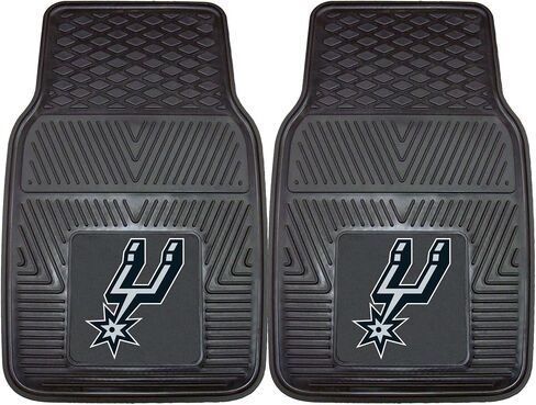 FANMATS 9406 San Antonio Spurs 2-Piece Heavy Duty Vinyl Car Mat Set, Front Row Floor Mats, All Weather Protection, Universal Fit, Deep Resevoir Design in Saudi Arabia