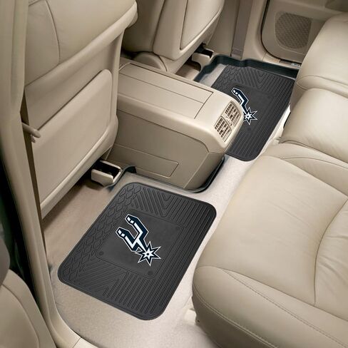 FANMATS 9406 San Antonio Spurs 2-Piece Heavy Duty Vinyl Car Mat Set, Front Row Floor Mats, All Weather Protection, Universal Fit, Deep Resevoir Design in Saudi Arabia