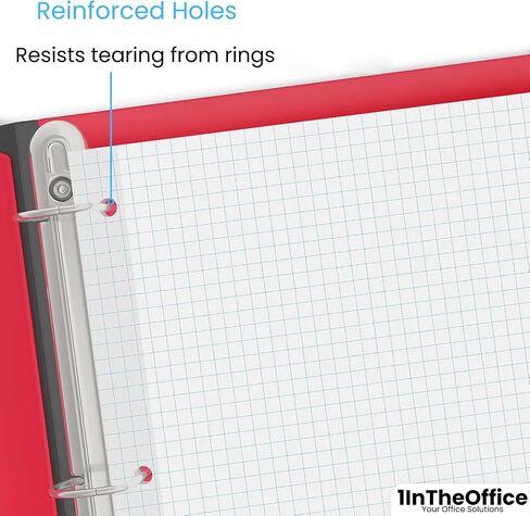 1InTheOffice Binder Graph Paper, 3 Hole Small Graph Paper, 8x10.5 White, 160 Sheets/Pack in Saudi Arabia